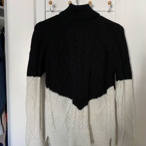 Topshop knit two toned turtleneck sweater